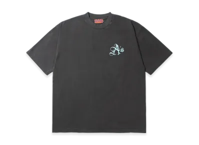 APHRODITEGANG A's Logo Embroidery Pigment Dye S/S Tee "Black/Blue"