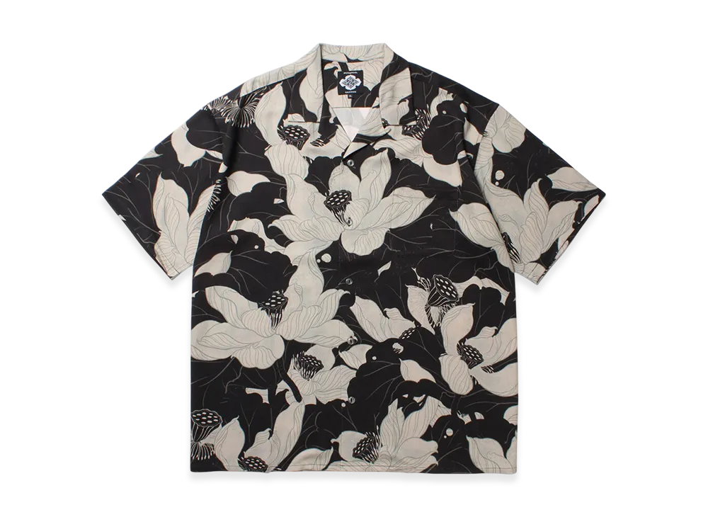 APHRODITEGANG GAKKIN x BUDSPOOL Floating Lotus Hawaiian Shirt "Black"