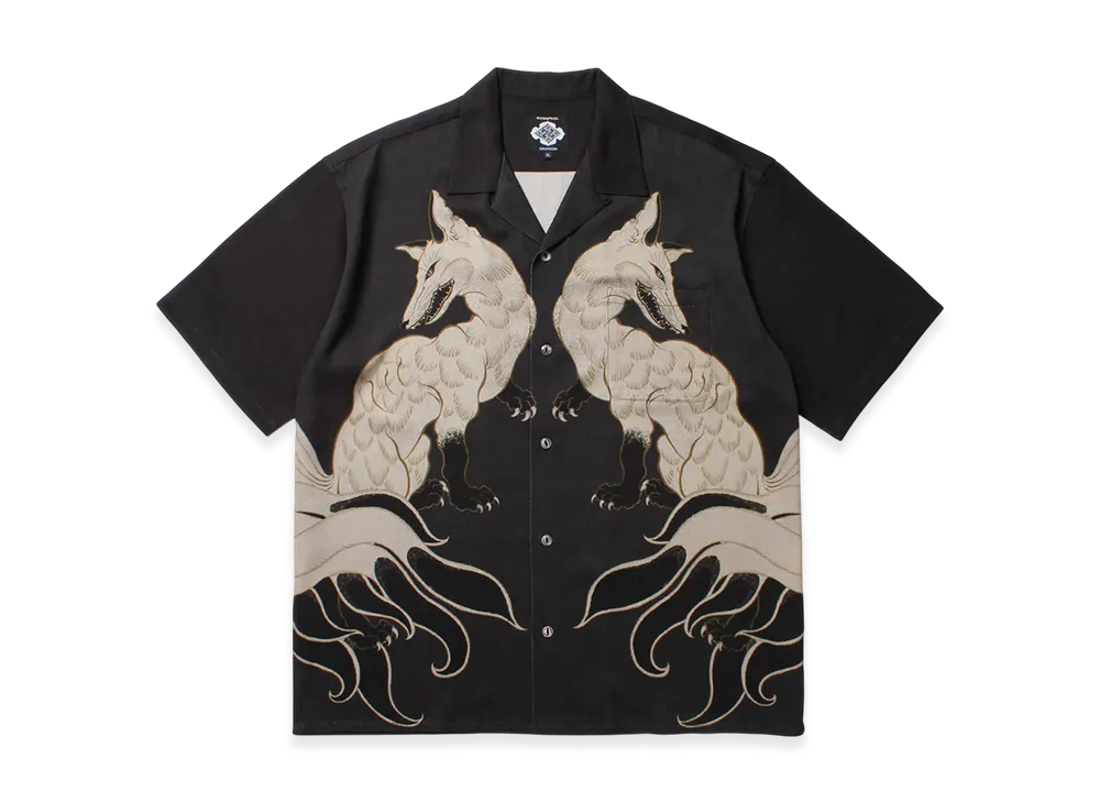 APHRODITEGANG GAKKIN x BUDSPOOL White Fox Hawaiian Shirt "Black"