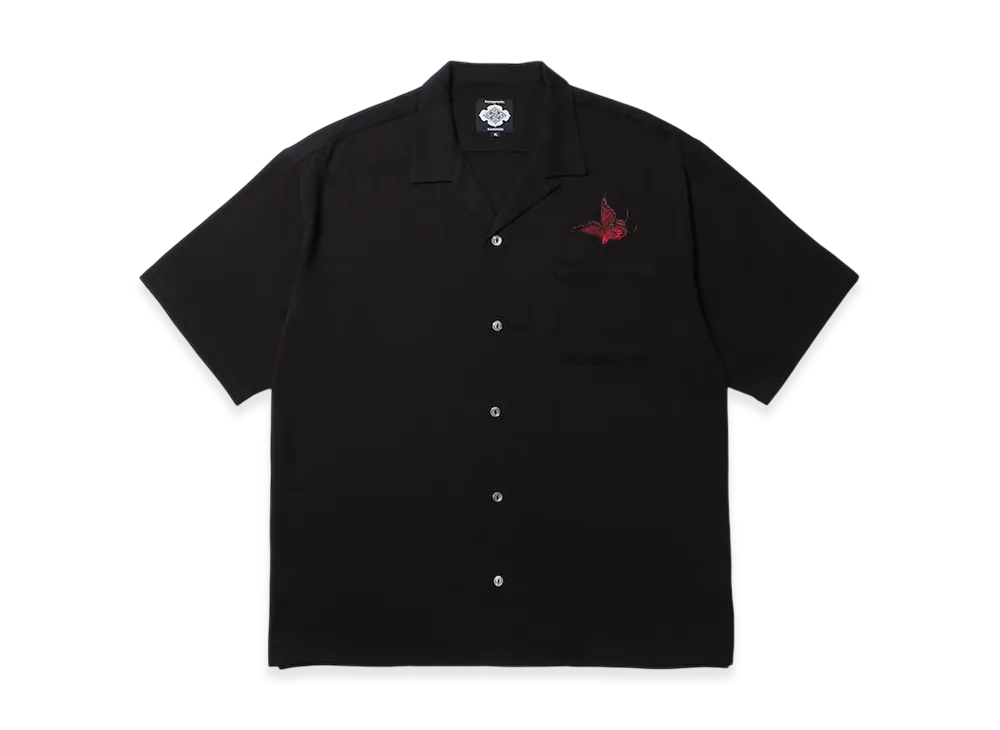 APHRODITEGANG GAKKIN x BUDSPOOL One-Point Embroidery 50's Shirt "Black"
