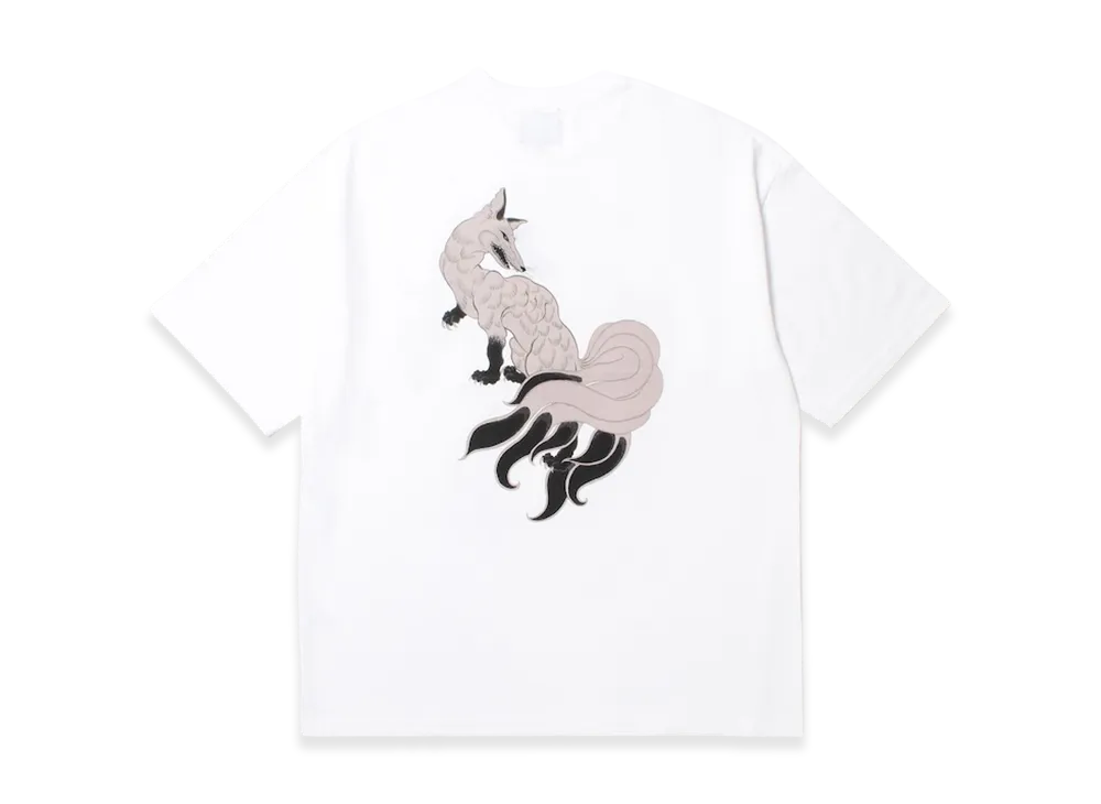 APHRODITEGANG GAKKIN x BUDSPOOL Classic Logo S/S Tee (White Fox Back Print) "White"