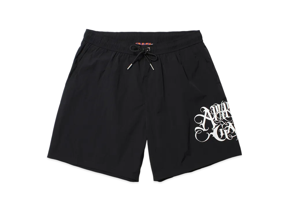 APHRODITEGANG Classic Logo Side Print Nylon Shorts "Black"