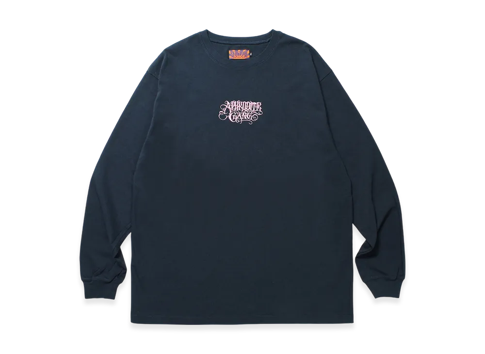 APHRODITEGANG Classic Logo Embroidery L/S Tee "Navy/Pink"