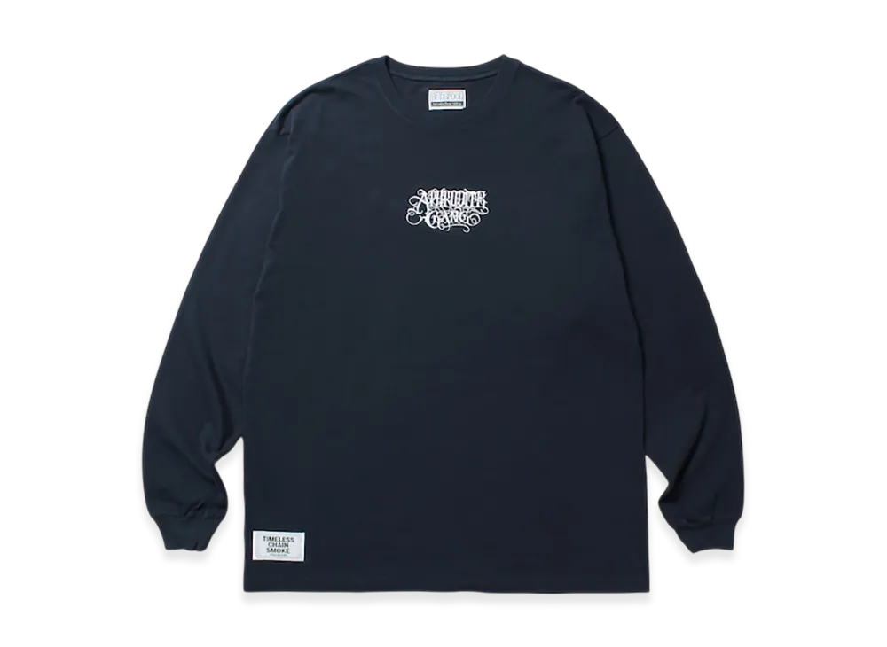 APHRODITEGANG Classic Logo Embroidery L/S Tee "Navy/White"