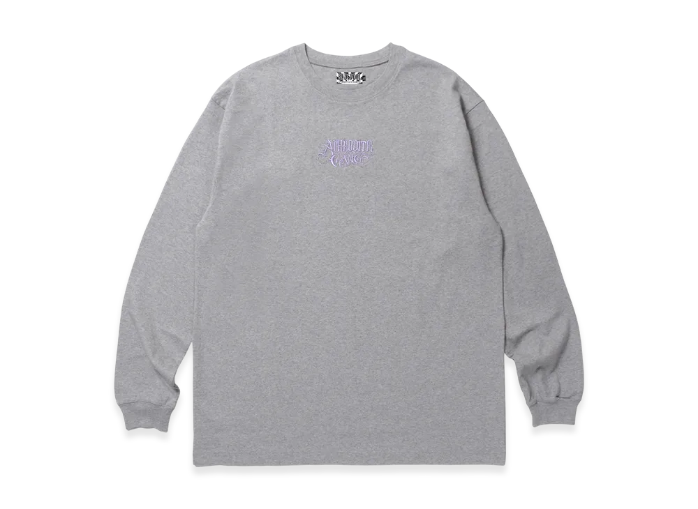 APHRODITEGANG Classic Logo Embroidery L/S Tee "Gray/Purple"