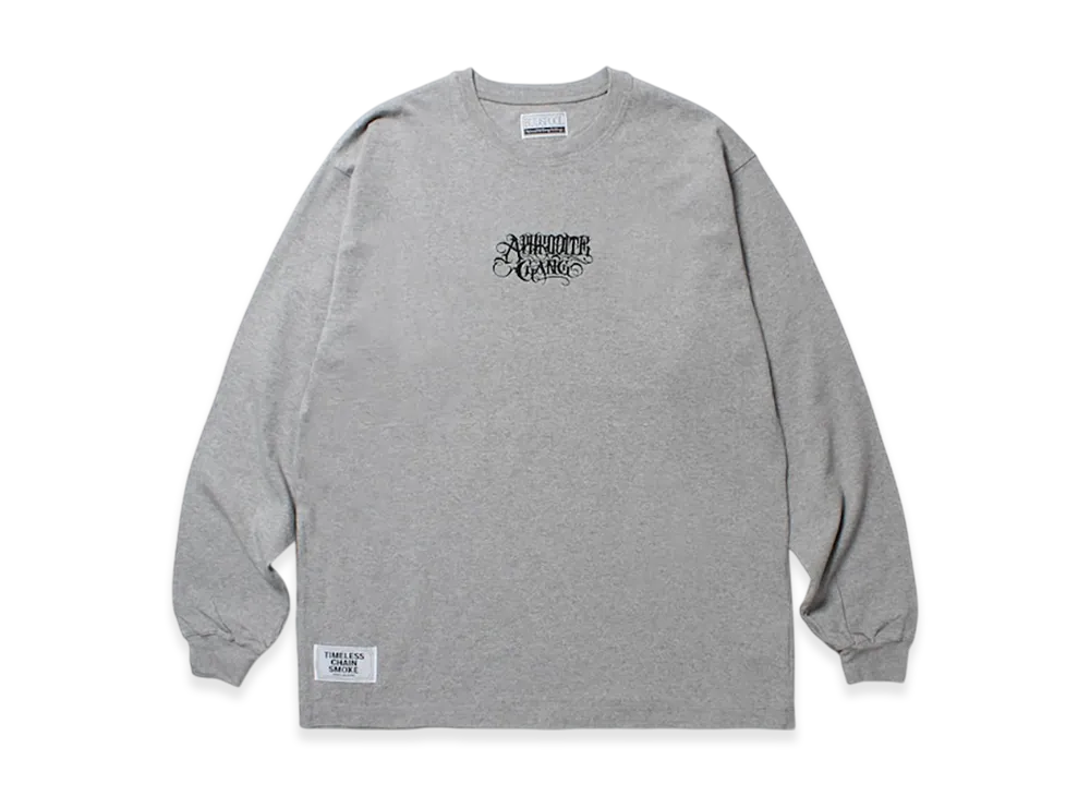 APHRODITEGANG Classic Logo Embroidery L/S Tee "Gray/Black"