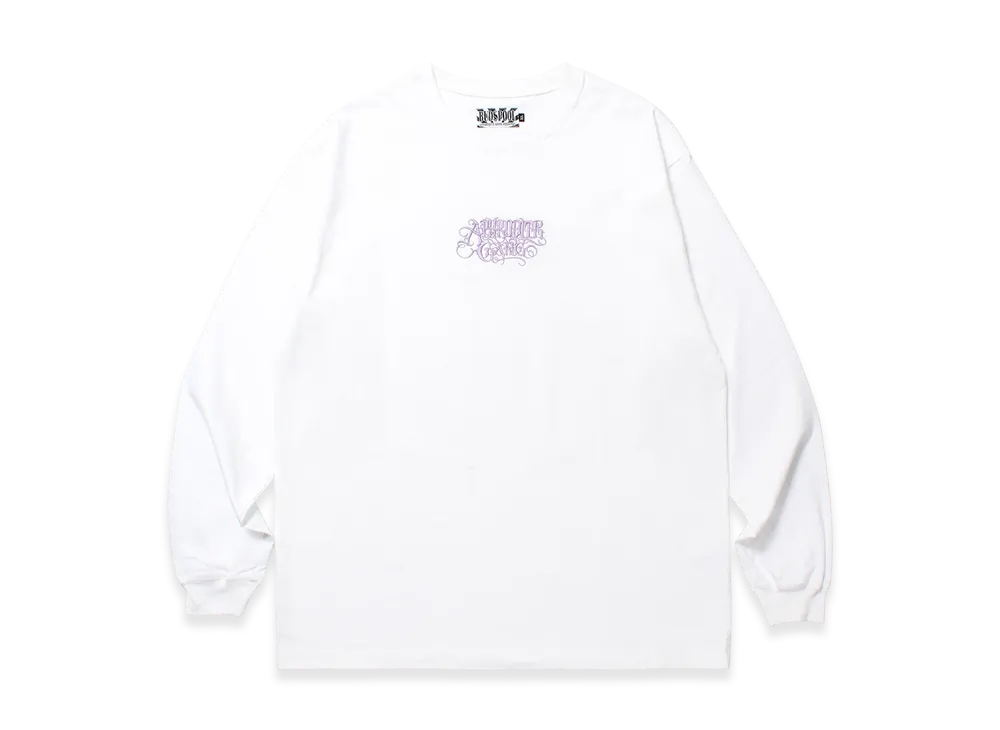APHRODITEGANG Classic Logo Embroidery L/S Tee "White/Purple"