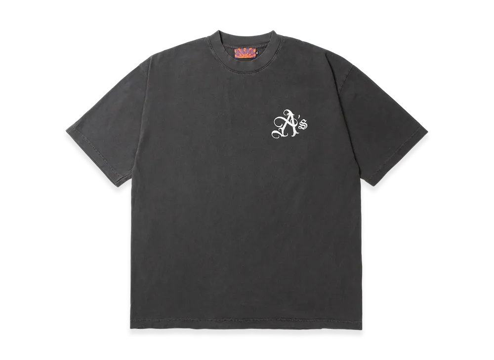 APHRODITEGANG A'S Logo Embroidery Pigment Dye S/S Tee "Black/White"