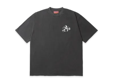 APHRODITEGANG A'S Logo Embroidery Pigment Dye S/S Tee "Black/White"