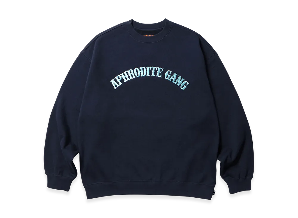 APHRODITEGANG Arch Logo Crew Neck Sweat Shirt "Navy"