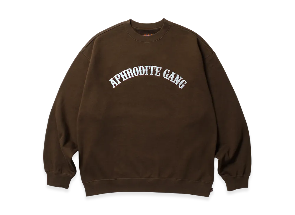 APHRODITEGANG Arch Logo Crew Neck Sweat Shirt "Brown"
