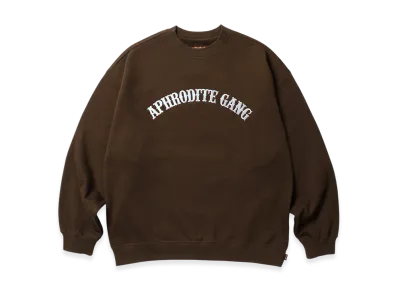 APHRODITEGANG Arch Logo Crew Neck Sweat Shirt "Brown"