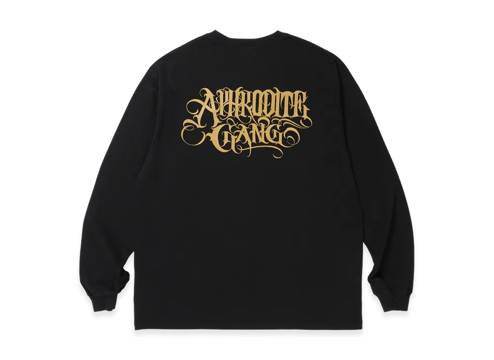APHRODITEGANG Classic Logo Print L/S Tee "Black/Mustard"
