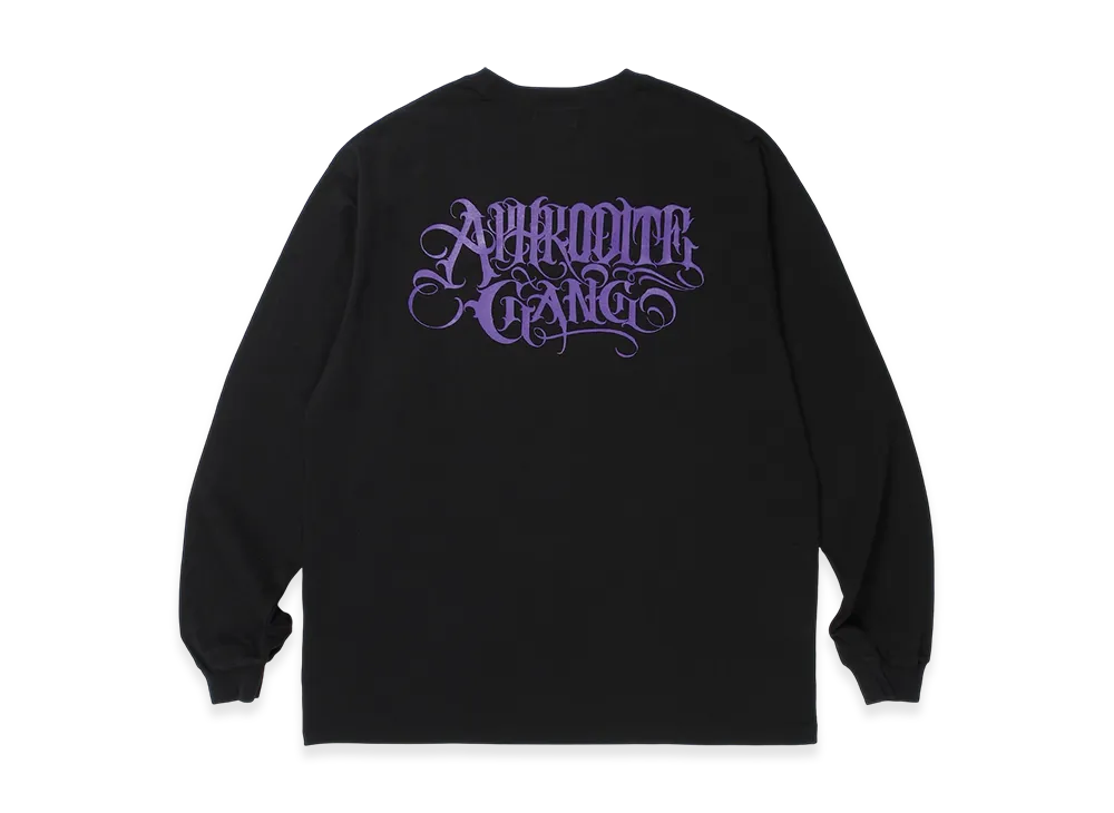APHRODITEGANG Classic Logo Print L/S Tee "Black/Dark Purple"