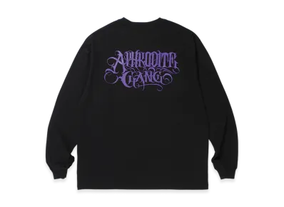 APHRODITEGANG Classic Logo Print L/S Tee "Black/Dark Purple"