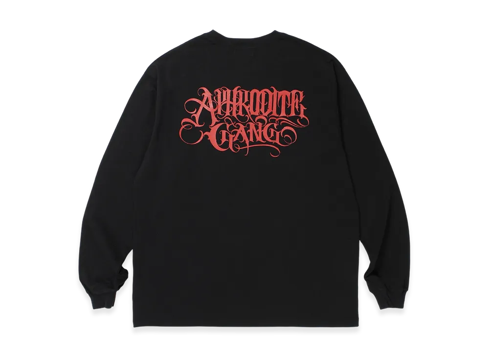 APHRODITEGANG Classic Logo Print L/S Tee "Black/Dark Red"