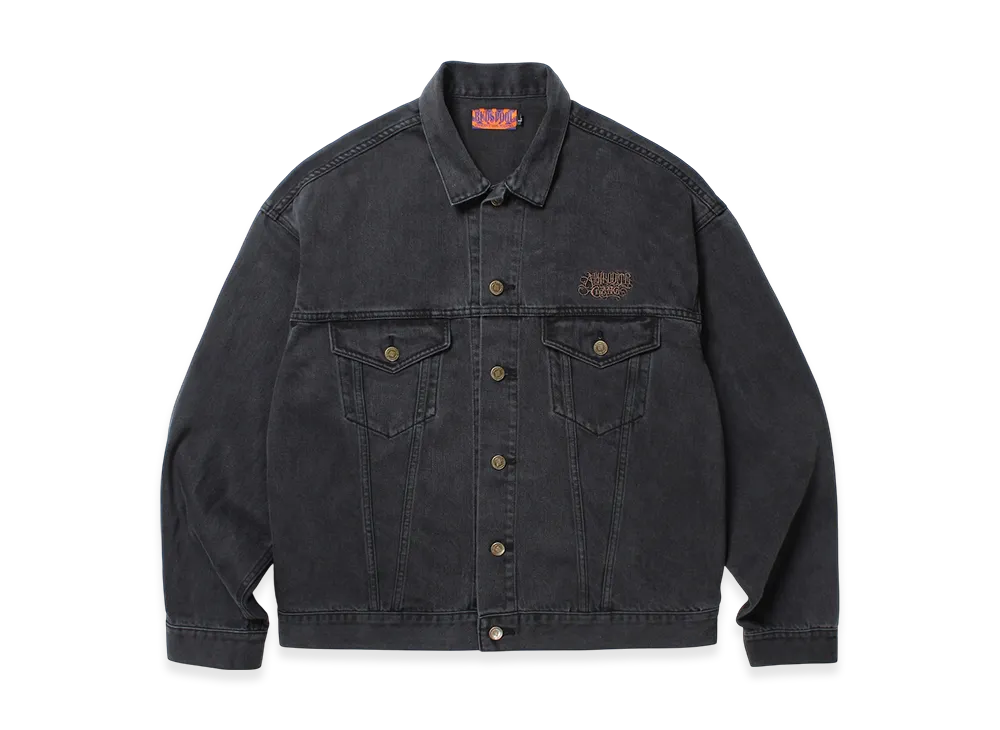 APHRODITEGANG Washed Denim Trucker Jacket "Black/Bronze"
