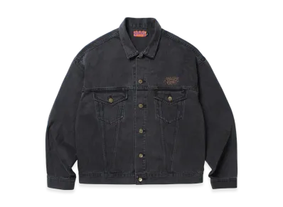 APHRODITEGANG Washed Denim Trucker Jacket "Black/Bronze"