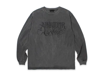 APHRODITEGANG Classic Logo Garment Dye L/S Tee "Black/Black"