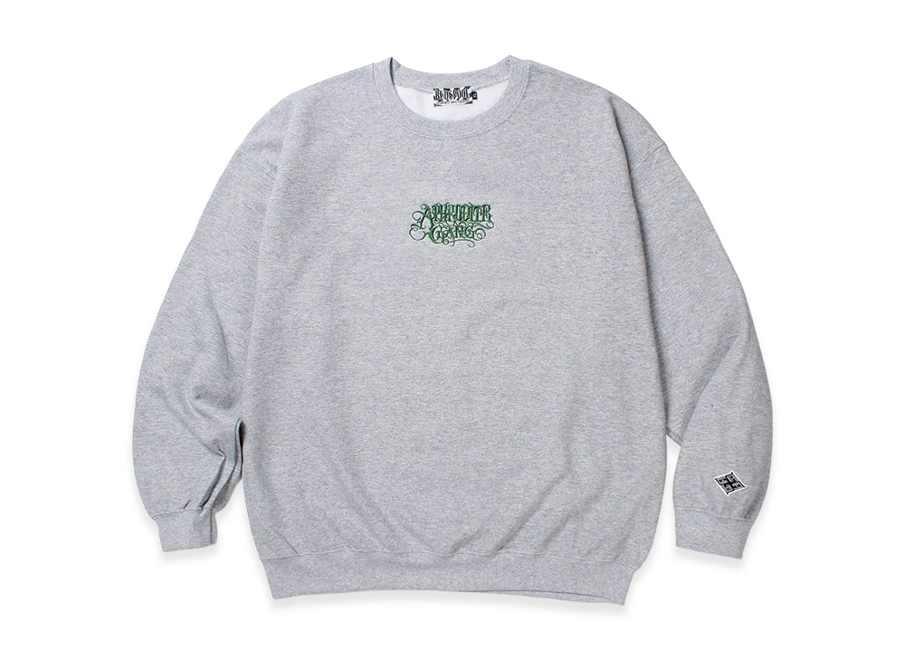 APHRODITEGANG Classic Logo Embroidery Sweat Shirt "Gray/Green"