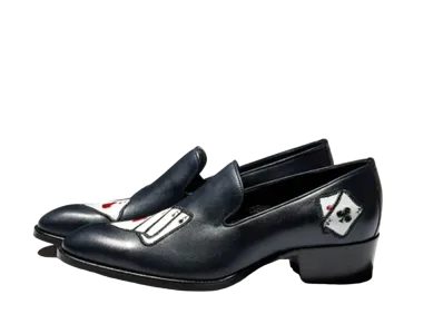 ANGELO RUFFO x VELVET Trump Leather Pumps "Navy"