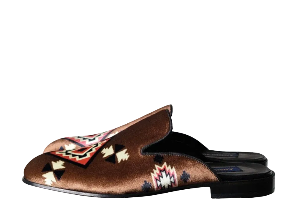 ANGELO RUFFO Velvet Mule - Print "Brown"