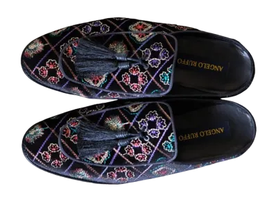 ANGELO RUFFO Velvet Mule - Stitch All Mixed Color "Black"