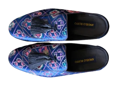 ANGELO RUFFO Velvet Mule - Stitch All Mixed Color "Navy"