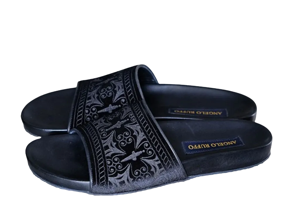 ANGELO RUFFO Velvet Sandal "Black"