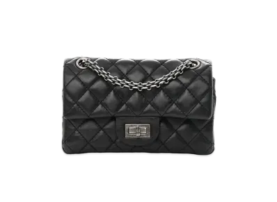 CHANEL 2.55 Chain Shoulder Calfskin "Black/Silver"