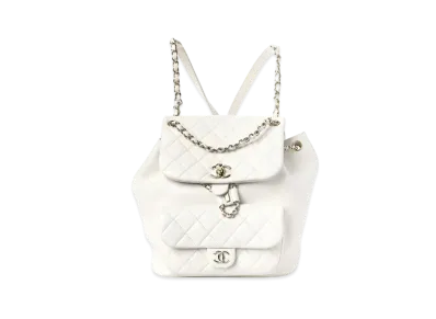 CHANEL Matelasse Chain Backpack Lambskin "White/Gold"