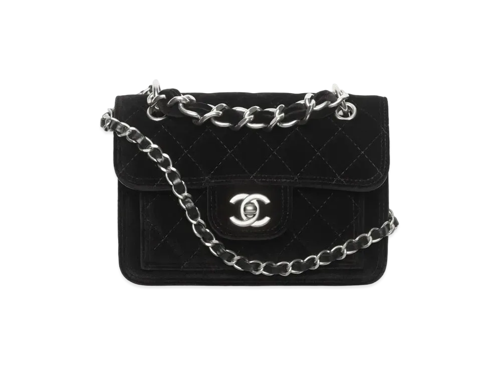 CHANEL Mini Flap Bag Velvet "Black"