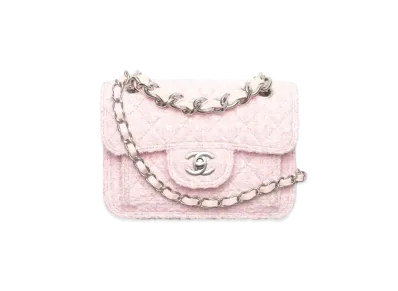 CHANEL Mini Flap Bag Tweed "Pink/Light Beige"