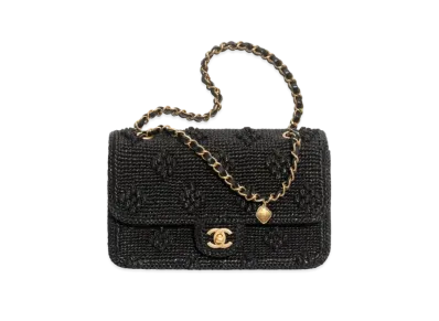CHANEL Flap Bag Raffia Effect Braided "Black"
