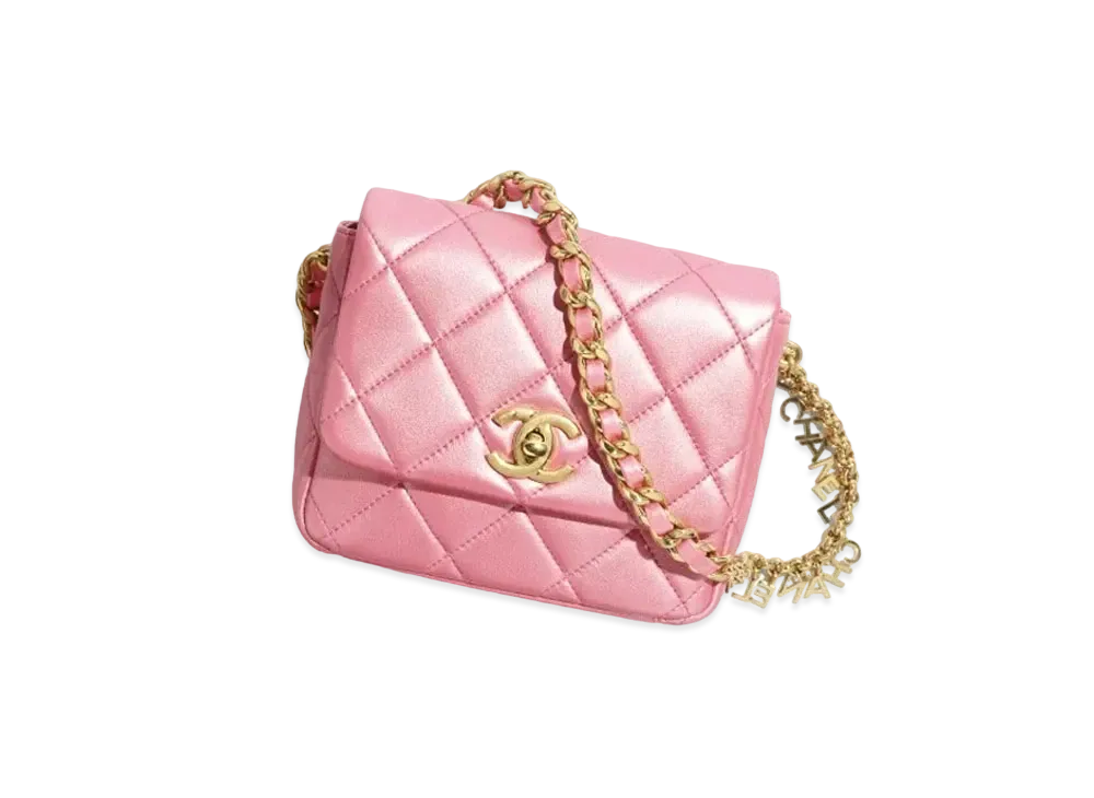 CHANEL Mini Flap Bag Pearly Lambskin "Coral Pink"