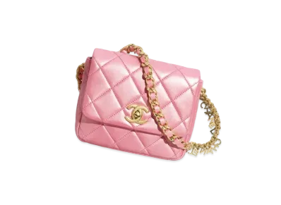 CHANEL Mini Flap Bag Pearly Lambskin "Coral Pink"