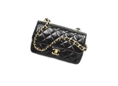 CHANEL Flap Bag Shiny Lambskin & Gold-Tone Metal "Black"