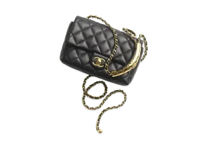 CHANEL Mini Flap Bag Lambskin & Gold Metal "Black"