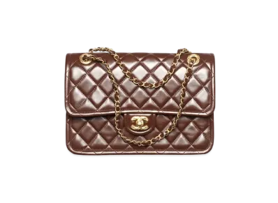 CHANEL Large Flap Bag Shiny Crumpled Calfskin & Gold-Tone Metal "Brown"