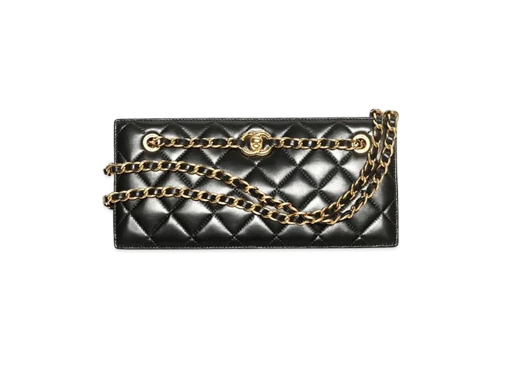 CHANEL Clutch Bag Shiny Lambskin "Black"