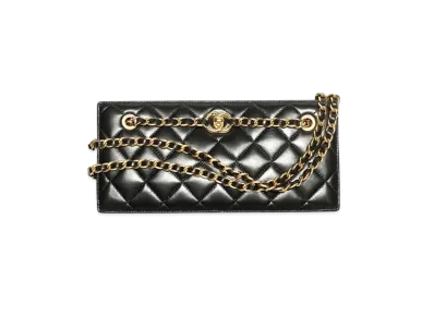 CHANEL Clutch Bag Shiny Lambskin "Black"