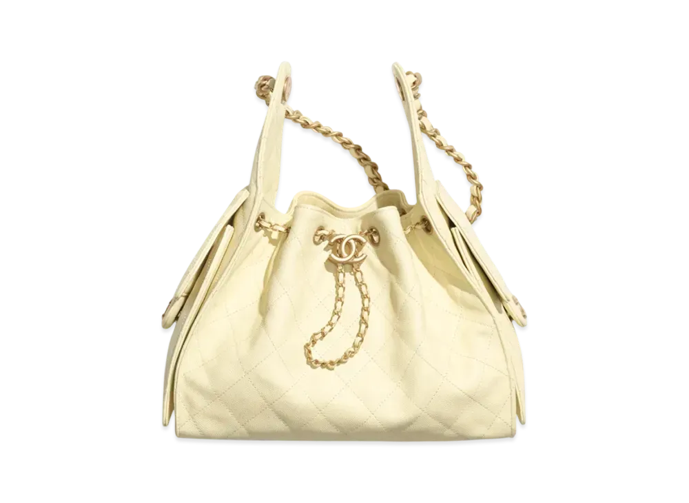 CHANEL 25 Small Handbag Grained Calfskin "Light Yellow"