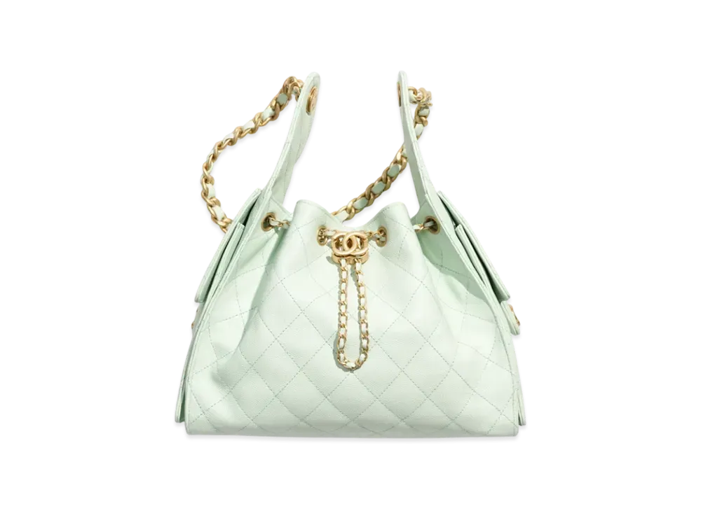 シャネル 25 スモール ハンドバッグ グレインド カーフスキン "グリーン" AS5293B20304NAGER