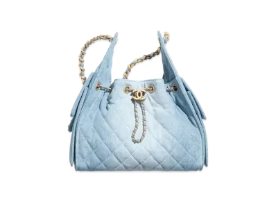 CHANEL 25 Small Handbag Washed Denim "Blue"