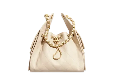 CHANEL 25 Small Handbag Grained Calfskin "Beige"
