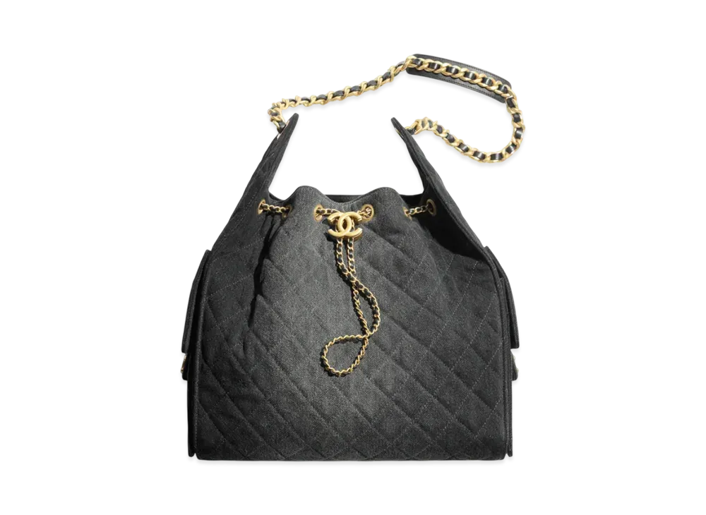 CHANEL 25 Medium Handbag Washed Denim "Black"