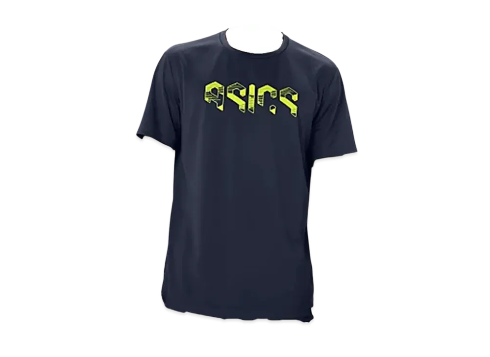 Asics Hex Graphic Dry Shirt "Midnight/Safety Yellow"
