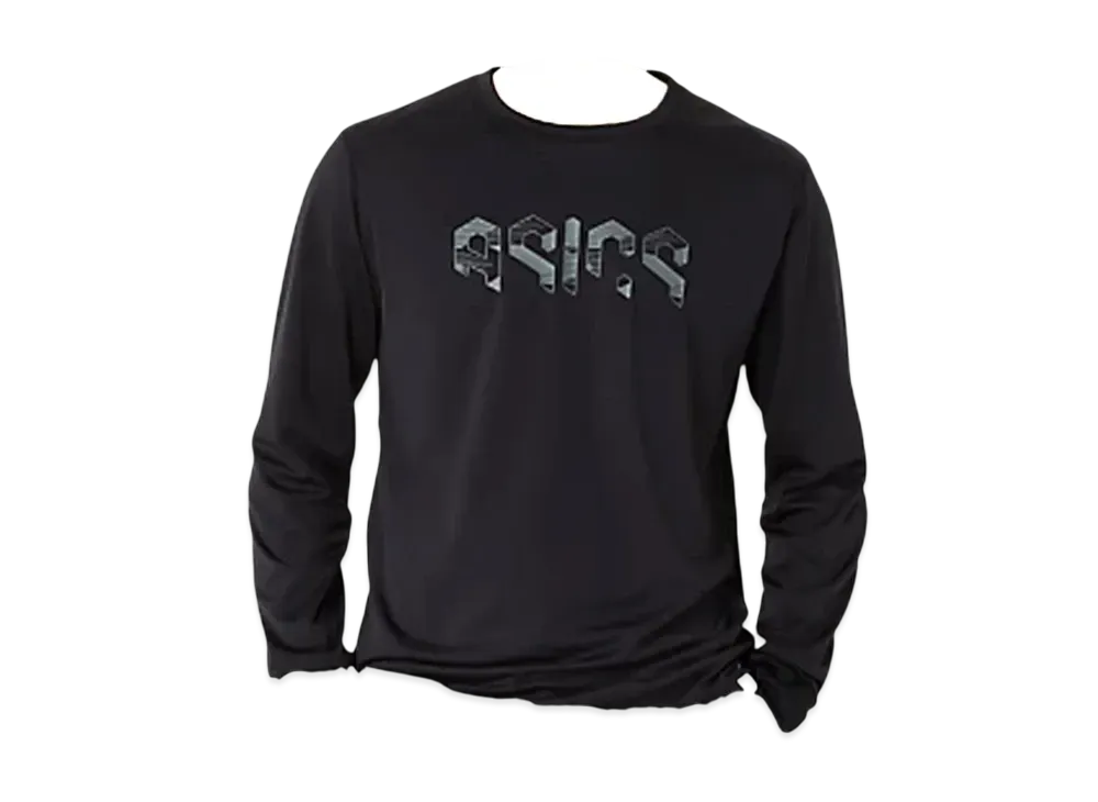 Asics Hex Graphic Dry Long Sleeve Shirt "Performance Black/Steel Gray"
