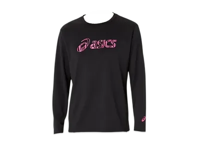 Asics Dry Big Logo Long Sleeve Shirt "Performance Black/Hot Pink"