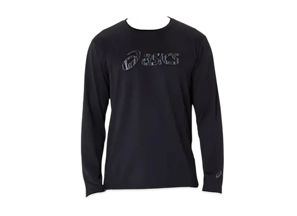 Asics Dry Big Logo Long Sleeve Shirt "Performance Black/Career Gray"